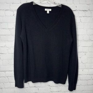 Nordstrom Cashmere Black V-Neck Sweater